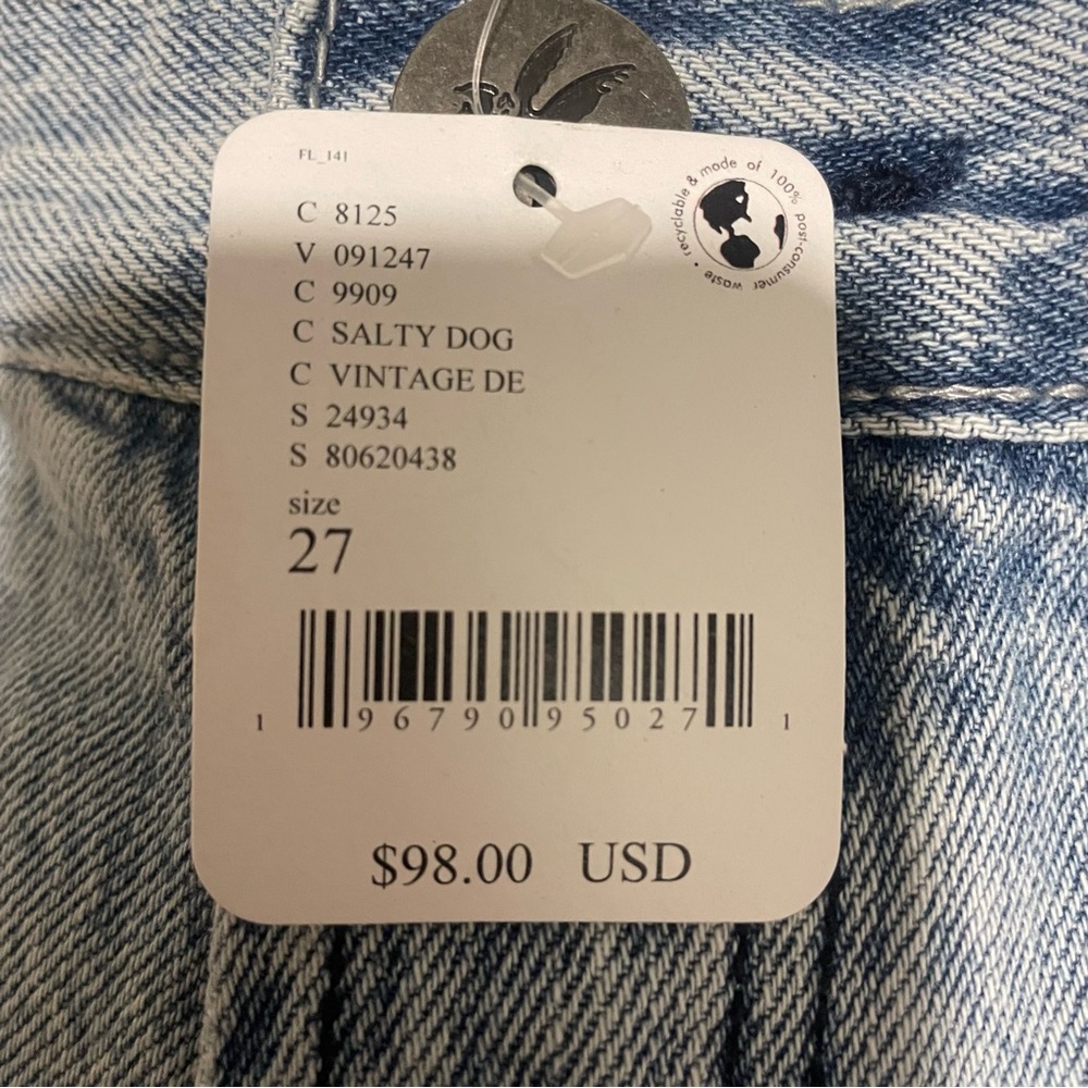 NWT One Teaspoon Bandit Jean Denim Shorts in Salty Dog Wash - Picture 8 of 13